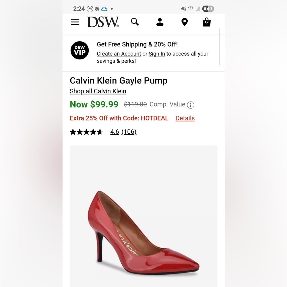 Calvin Klein Red Patent Heels